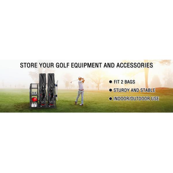 OEM Black Color 2 Golf Bag Garage Organizer Rack For Supermarket