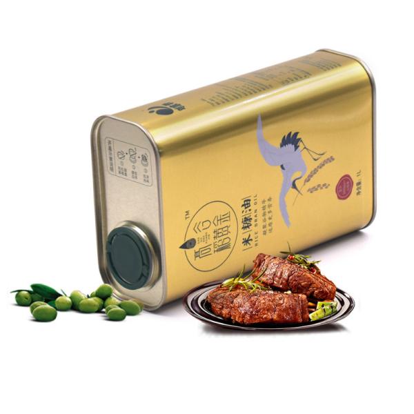 Rectangle 116*59*180mm Edible Cooking Oil Olive Oil Tin Can with Plastic Stretch Lid