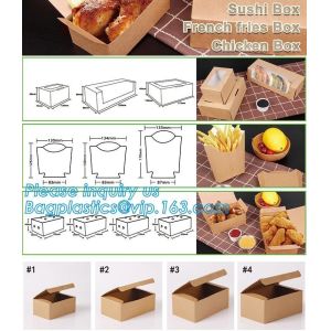Disposable kraft paper lunch boxes, food grade paper boxes with logo,Disposable