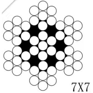 7*7 Construction PVC Coated Galvanized Steel Wire Rope 3.0mm High Carbon