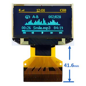 China 0.96 Inch 30 Pin ZIF Connector OLED Thin Display Panel 128x64 Dot Matrix SPI I2C Interface on sale