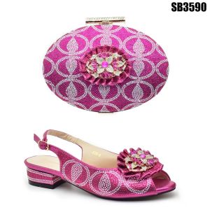 Autumn Fashion Women High Heels Sandals and Purses Bag Set with Many Color
