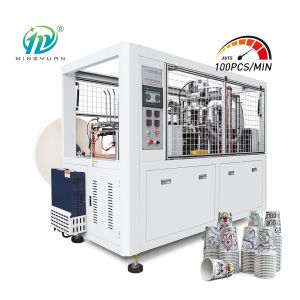Ultrasonic Creative Paper Cup Machine 9OZ PE Coated Height 136mm