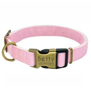Designer Basic Classic Plain Metal Clasp Dog Pet Collar for Dogs Cats and