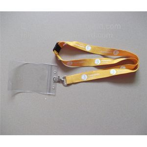 China Discount plastic badge holder lanyard with plastic breakaway, polyester ribbon, on sale