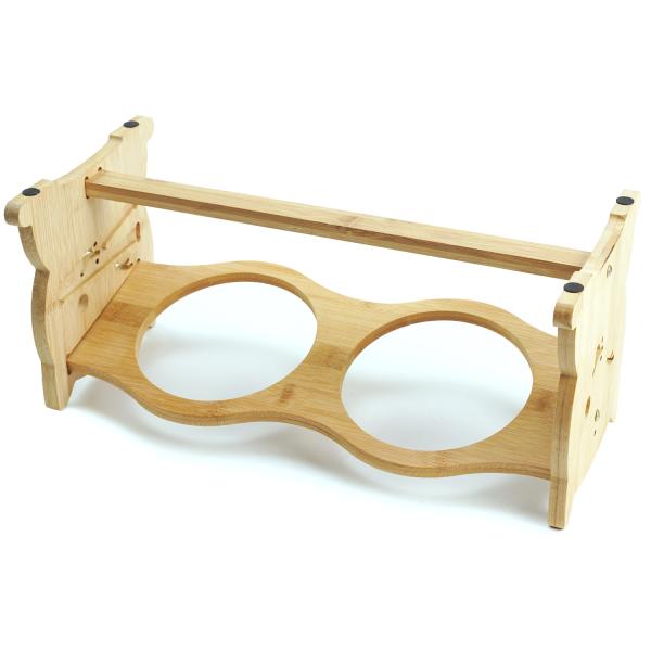 23.8cm BV Adjustable Raised Dog Bowls Bamboo Stand Sloped