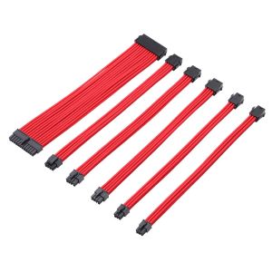 PSU Cable Kit Elbow Data Cable Computer PVC Heat And Wear Nylon Material 18AWG