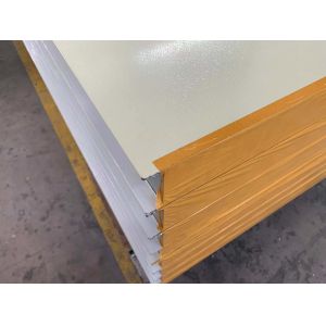 50MM New Style Rock Wool Sandwich Panel Ivory White Color Steel Sheet Rock Wool