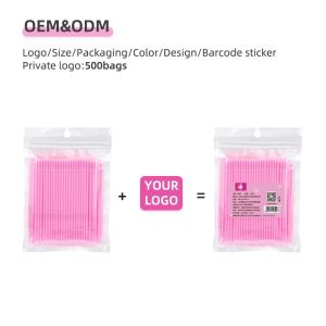 100PCS / Bag Disposable Cotton Swabs Plastic Grafted Eyelash Remover Cleaning