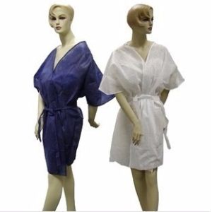 Wholesale Fluid Resistant Disposable Kimono Gowns Clothing Knee Length Short Sleeve For Comfort from china suppliers
