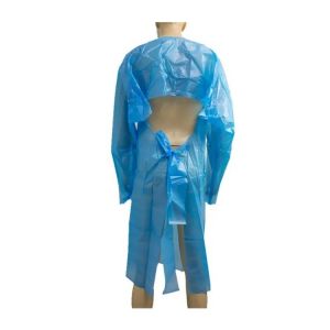 Disposable Polyethylene. Unisex Liquid-Proof Workwear. Protective Uniform with