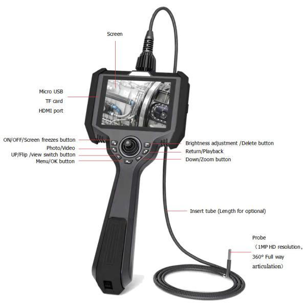 IP67 Industrial Endoscope Inspection Camera Portable IPS Handheld Digital