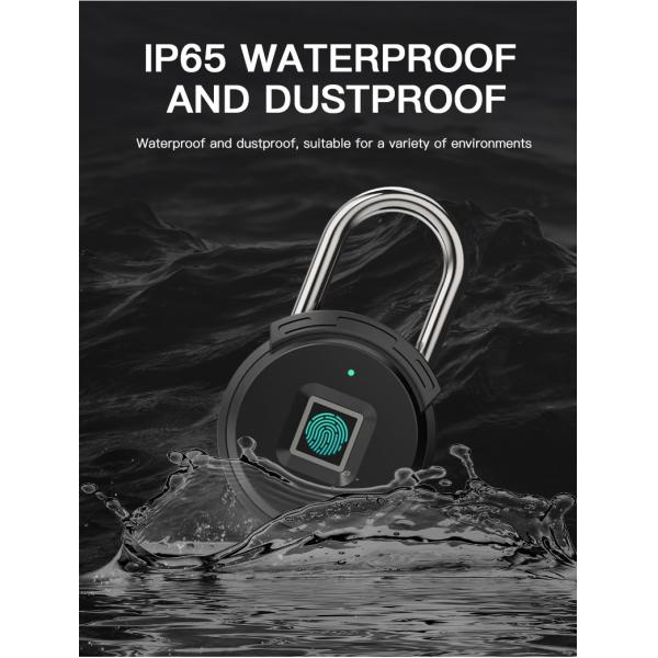 Black Keyless USB Rechargeable Door Lock Fingerprint Smart Padlock Quick Unlock Zinc alloy Metal Self Developing Chip