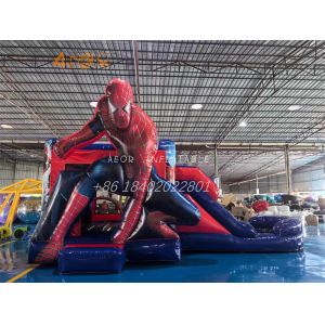Inflatable Spider Man Castle Combo Commercial Inflatable Bouncy Jumping Castle
