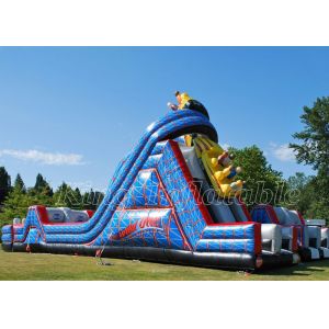 Backyard Obstacle Course Bounce House PVC Blue Largest Inflatable Obstacle