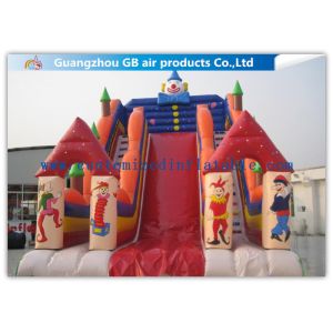 Customized Big Inflatable Water Slides With Clown Image For Amusement Park