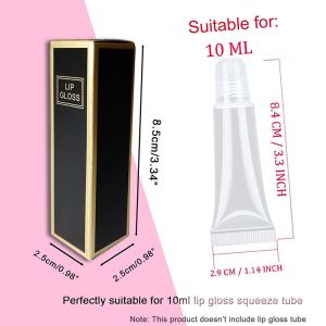 Retail Stand Box Custom Logo Luxury Black Empty Lipgloss Packing Tube Box