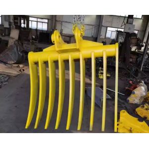 Standard Shape Steel Excavator Brush Rake With Sharp Tines For Efficient