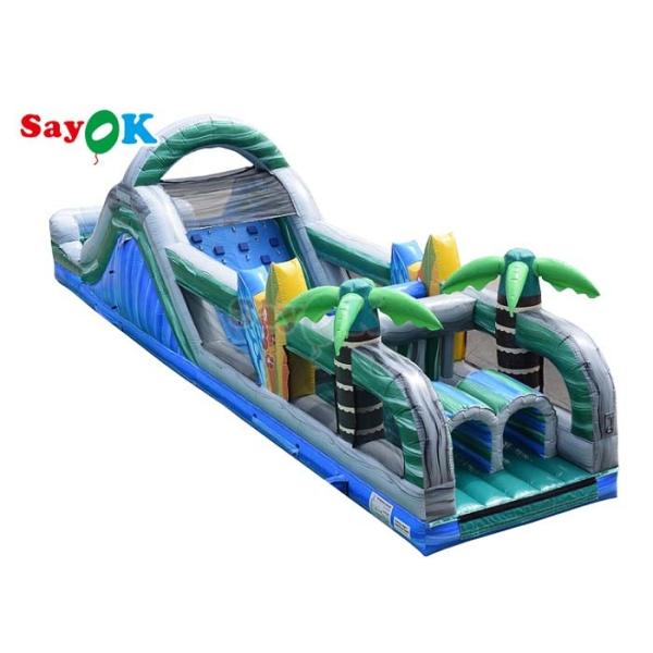 48ft Interactive Inflatable Obstacle Course Funny Bouncy House Inftable For