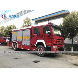 China Howo 6 Wheel 290HP Firefighter Truck With 5T Knuckle Crane on sale
