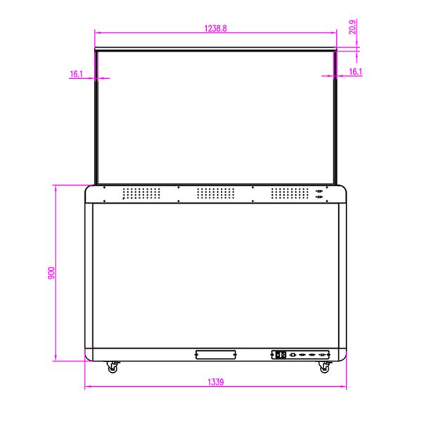 Custom Base Size 55-inch floor-to-ceiling horizontal transparent display oled SKD Supplier Factory
