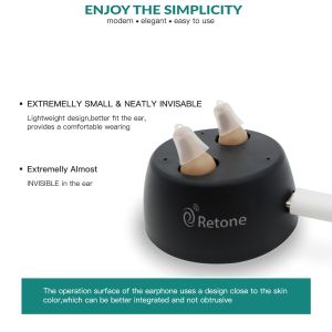 Retone Rechargeable Digital Hearing Aids 4 Channels 32dB Invisible CIC Hearing