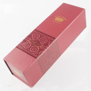 Custom Logo Rigid Paper Cardboard Magnetic Folding Close Single Wine Box