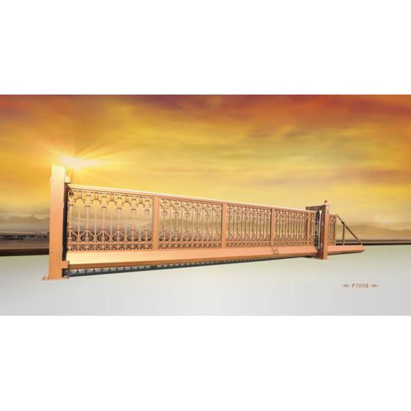 Motorized Galvanized Zinc Trackless Automated Sliding Gates , Remote Control