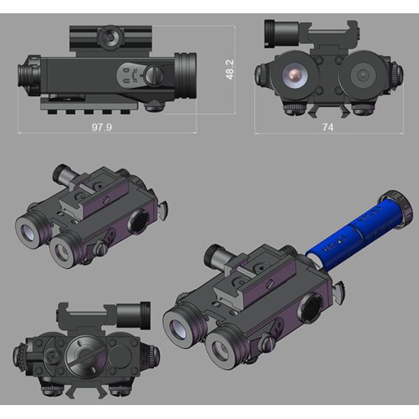Tactical light plus red laser sight combo