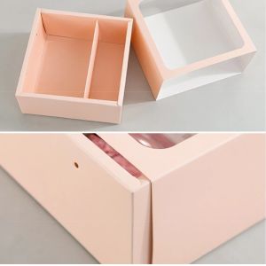 Packaging Gift Flower Box with Handle Customized Square Design PVC Transparent