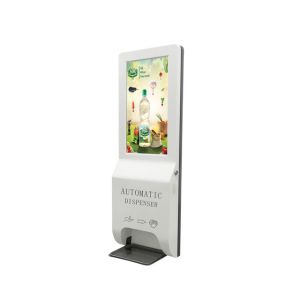 21.5 Inch LCD Floor Standing Advertising Display Signage With Hand Sanitizer