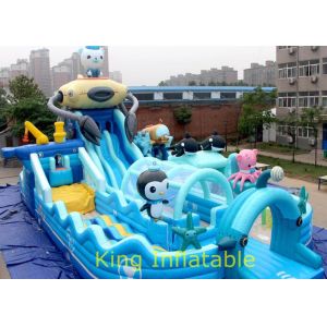 PVC Tarpaulin 20m By 10m Inflatale Jumping Castle With Slide
