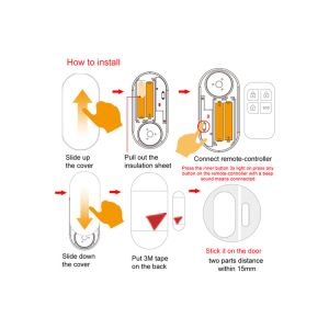 Door Window Alarm Sensor Security Alarms 433.92MHz With Sos Panic Button