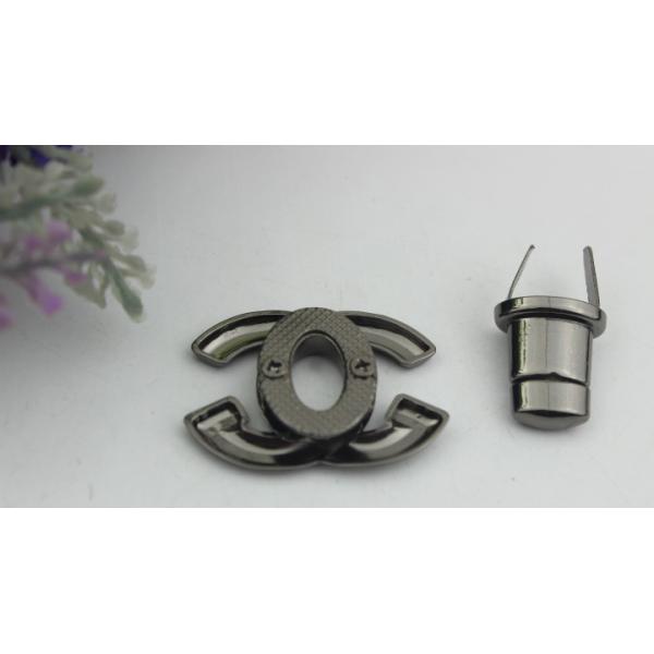 Factory Cheap Price Nickle Free Plating Gunmetal Color Metal Twist Turn Lock For Handbags