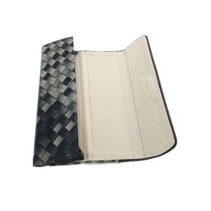 Leather Collapsible Soft Eyewear Case With Embossed Flower Process