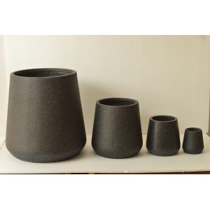 Modern Round Fiber Clay Planter with Customed Design and Drainage Holes