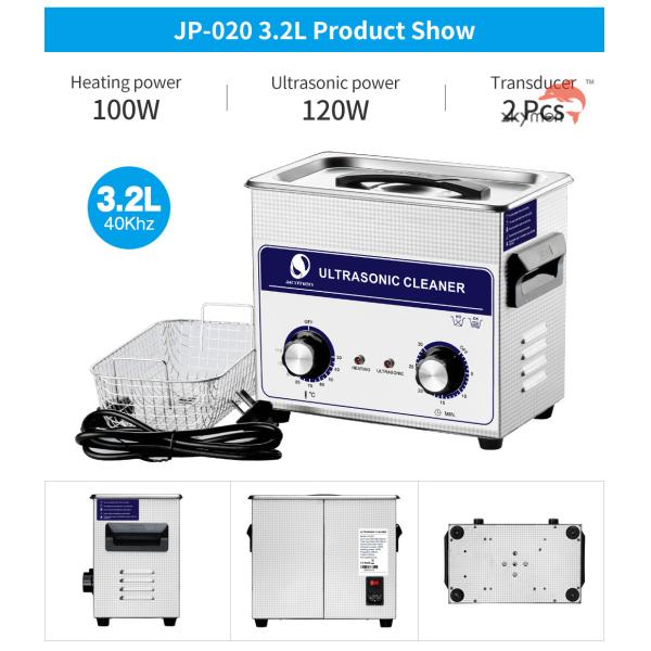 120W Ultrasonic Cleaning Equipments , Ultrasonic Parts Washer 3.2L Mechanical Knob