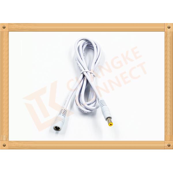Gray Male to Female Custom Cable Assembly 100 cm DC 5.5X2.1 mm