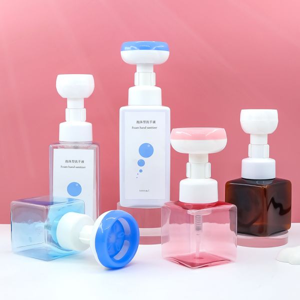 Quality Plastic foam pump bottle with bionic flower foam pump head for dense foam and liquid-saving efficiency in 100ml to 300ml sizes for sale