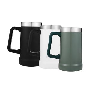 Vucuum Insulated 24oz Stainless Steel Beer Tumbler With Handle Pint