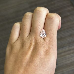 3.01CT Fancy Light Pink Cvd Diamond VS1 2EX CVD Lab Grown Diamond Pear Cut IGI