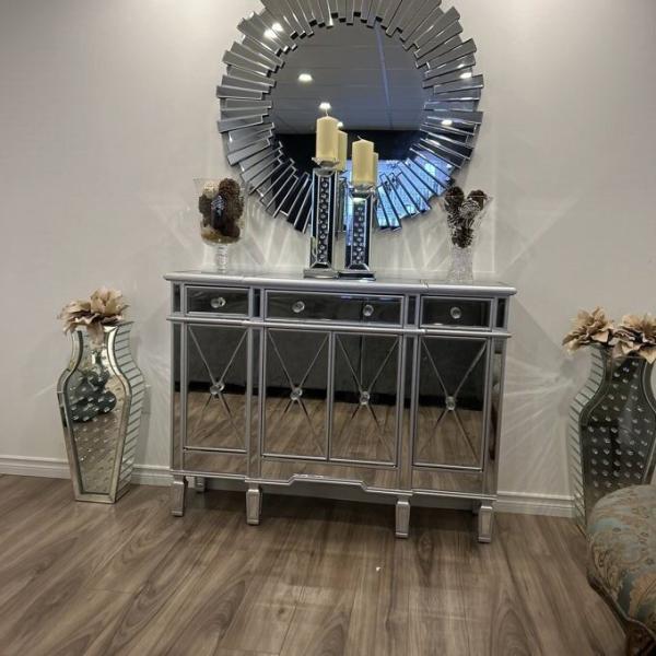 Home Decoration Mirrored Furniture Tall Floor Vase Clear Glass Crystal For Wedding