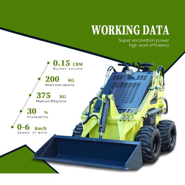 FREE SHIPPING Wheel Loader CE EPA Engine Loaders Skid Steer Earth-moving Machinery Gasoline Skid Steer Loader