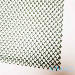 Green Glavanized Stainless Steel Metal Mesh Curtains Coil Drapery