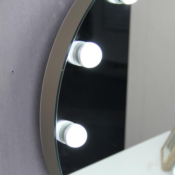 Touch Sensor Makeup Mirror With Lights Round Cosmetic Mirror With Color Temperature Adjustment
