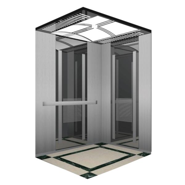 Passenger Elevator Cabin Decoration With Steel Painted LED Lighting