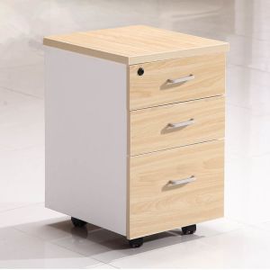 3 Drawer Mobile File Cabinet Green Wooden Lockable Filing Cabinet