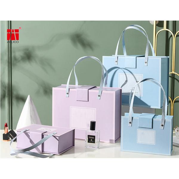 600gsm To 1400gsm Packaging Cardboard Gift Boxes With Panel Handle Allico