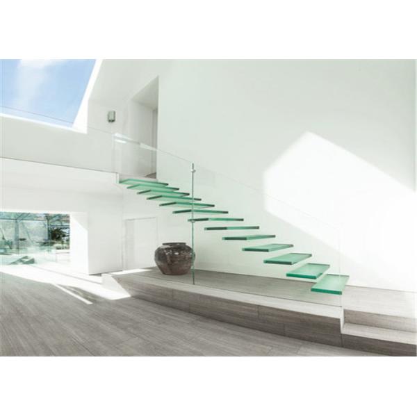 Quality Invisible Stringer Floating Glass Staircase Irreplaceable Look 5 Years Warranty for sale