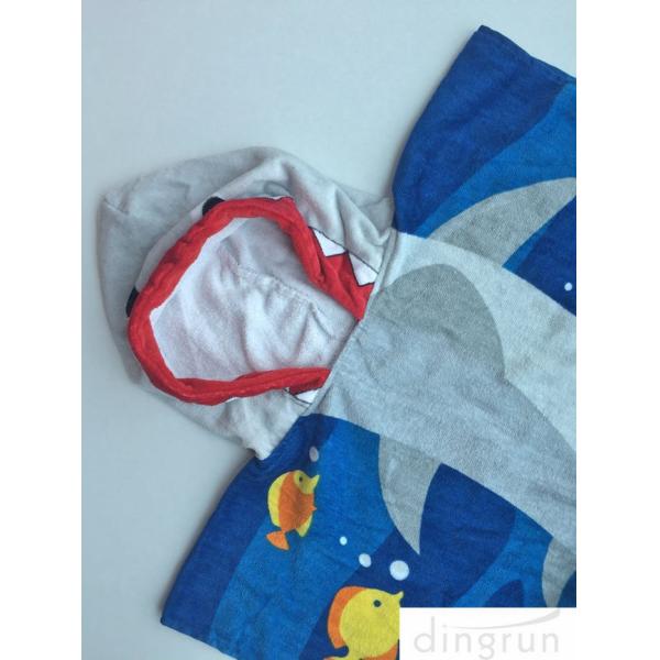 60 X 120cm Children ’ S Poncho Beach Towels Soft Feeling With Cotton Material